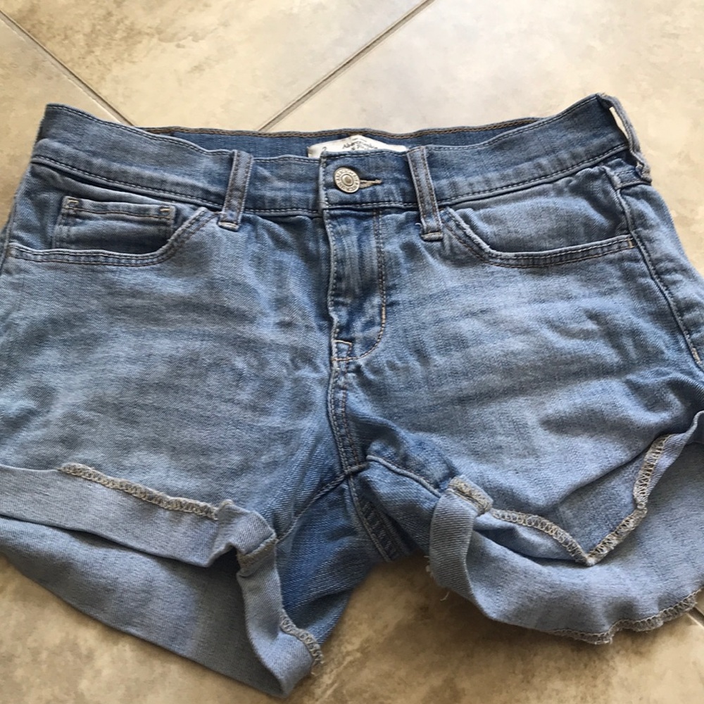These are some light blue waisted shorts